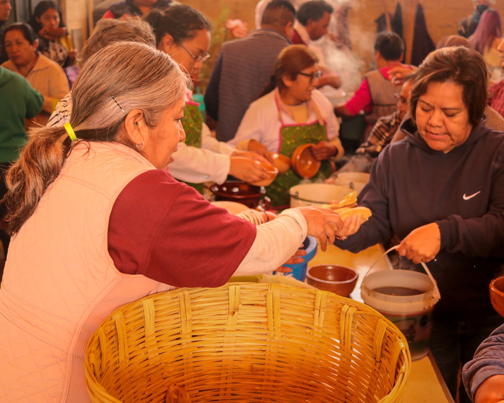 Hands giving generously in warm fellowship